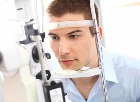 Man Having an Eye Exam