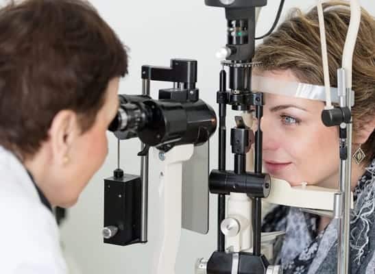 Woman Having an Eye Exam