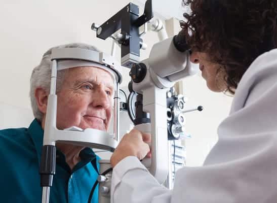 Mature Man Having an Eye Exam