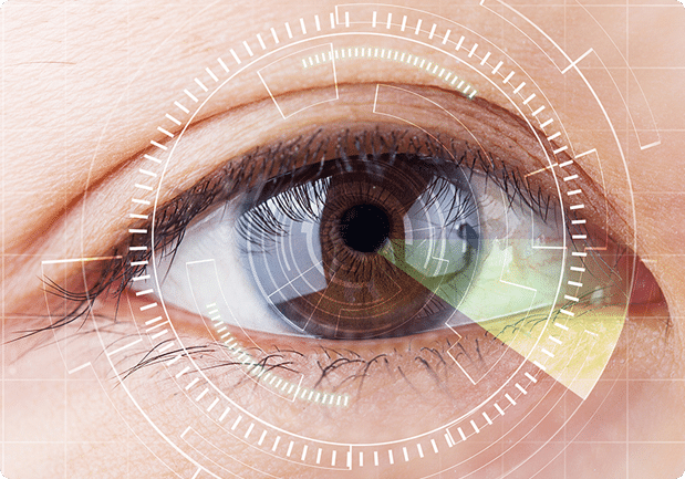 LASIK tech overlay on an eye