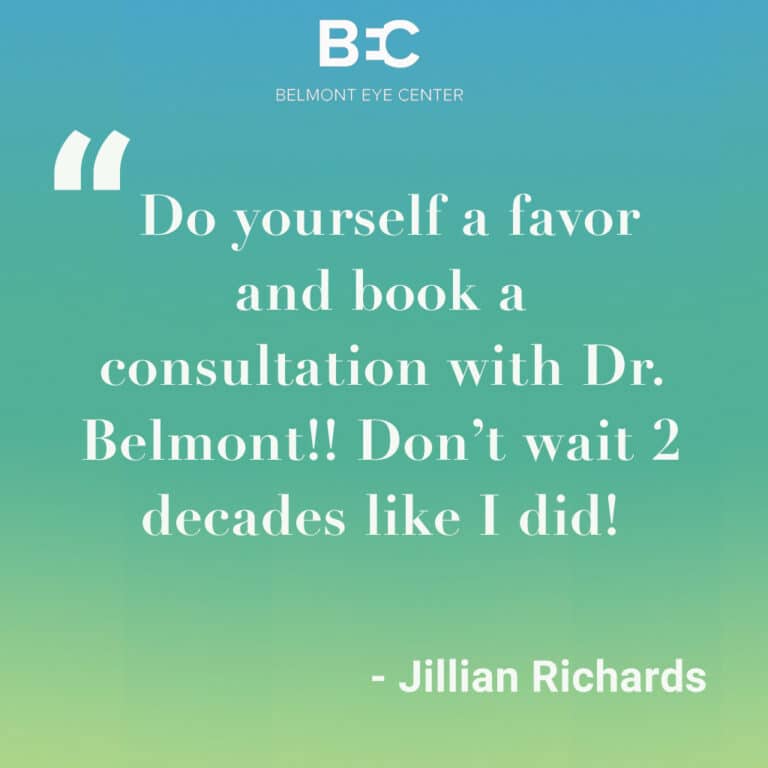 Belmont Eye Center Patient Review Jillian Richards