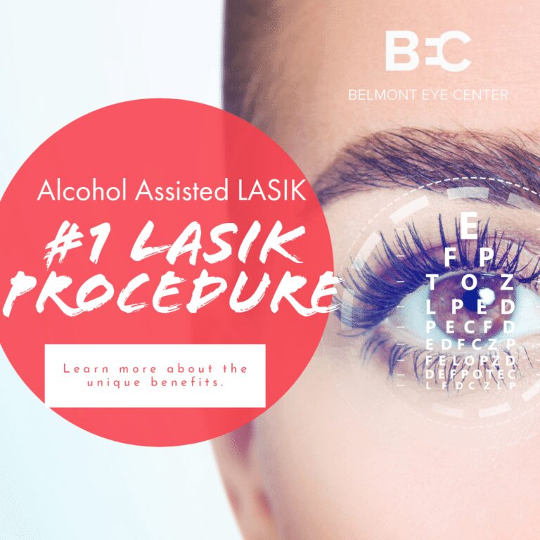 Close-up eye with LASIK graphic overlay