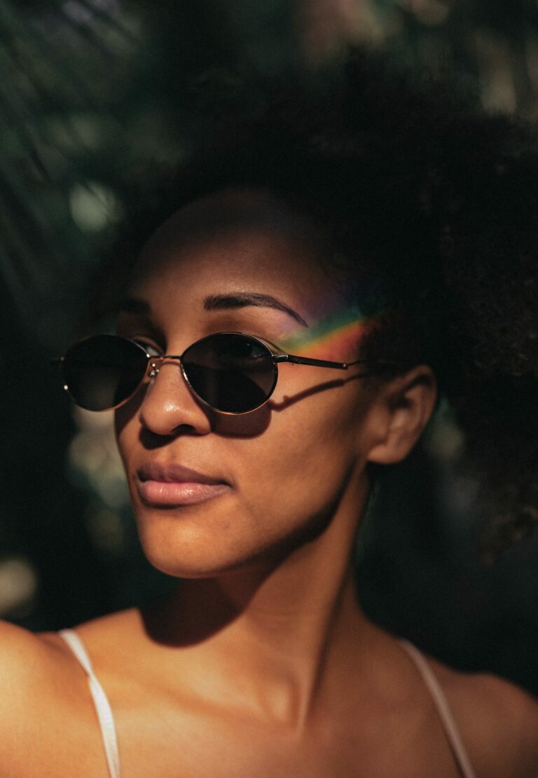 Woman wearing sunglasses