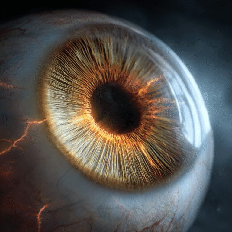Close-up of a detailed human eye.