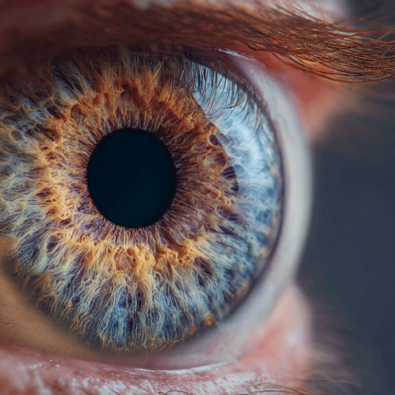 Close-up of a blue and brown eye.